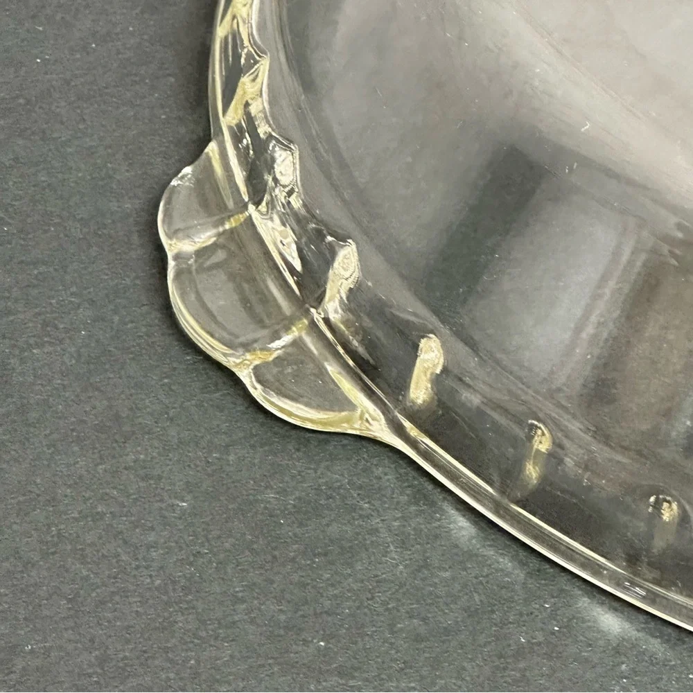 Pyrex Scalloped Edges Corning NY USA 10in Pie Clear Deep Dish Ovenware #229 VTG